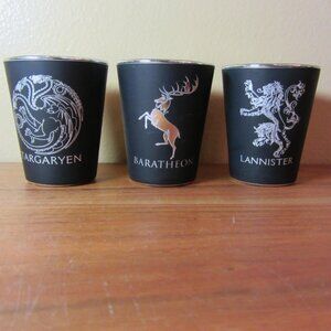 2 oz GOT game of thrones black & silver glasses baratheon lannister (W3148)